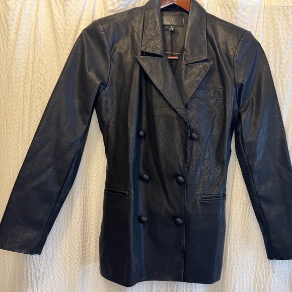 Anthropologie Blank NYC Faux Leather Black Blazer/Jacket Size Small - Picture 2 of 10